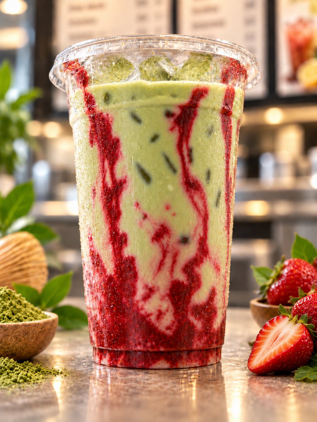 Strawberry Matcha Latte