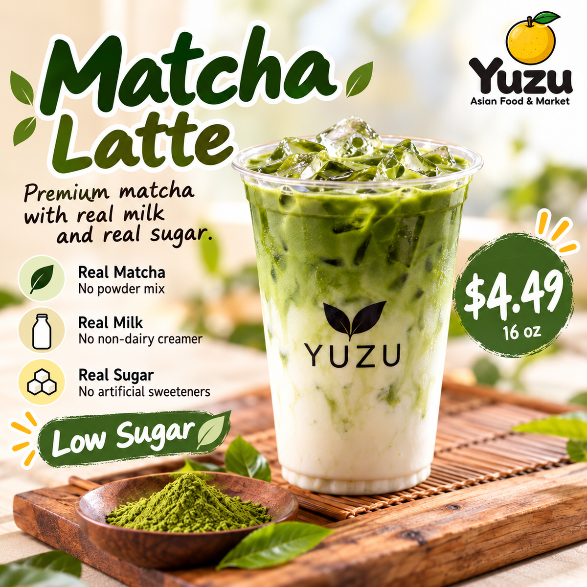 Matcha Latte (Almond Milk Available)